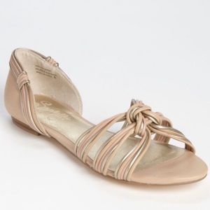 Seychelles pink and gold sandals flats